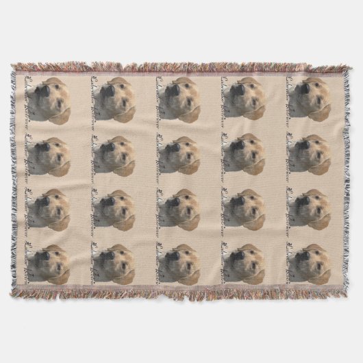 Yellow Labrador Retriever Art Geschenke Decke (Vorderseite)