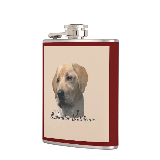 Yellow Labrador Retriever Art Geschenke Flachmann (Links)