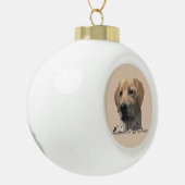 Yellow Labrador Retriever Art Geschenke Keramik Kugel-Ornament (Links)