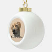 Yellow Labrador Retriever Art Geschenke Keramik Kugel-Ornament (Rechts)