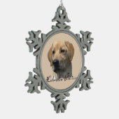 Yellow Labrador Retriever Art Geschenke Schneeflocken Zinn-Ornament (Links)