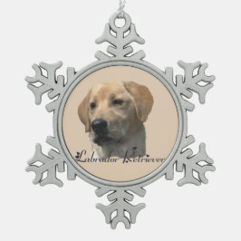 Yellow Labrador Retriever Art Geschenke Schneeflocken Zinn-Ornament