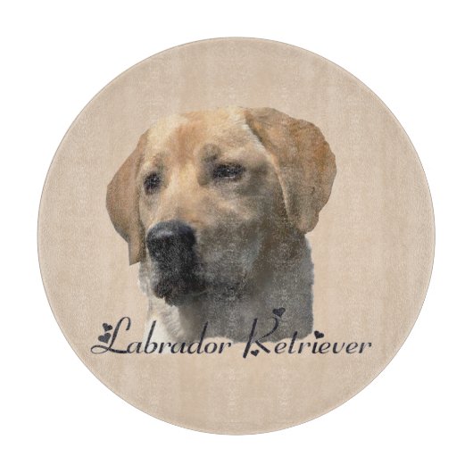 Yellow Labrador Retriever Art Geschenke Schneidebrett (Vorderseite)