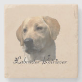 Yellow Labrador Retriever Art Geschenke Steinuntersetzer (Vorderseite)