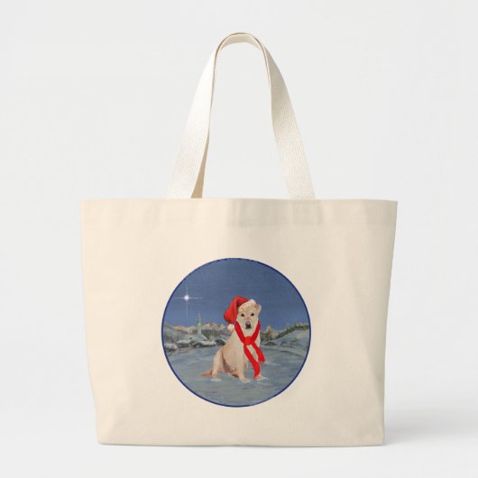 Yellow Labrador Retriever auf einer Wintry Night Jumbo Stoffbeutel (Vorne)