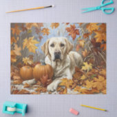 Yellow Labrador Retriever Autumn Decoupage Seidenpapier (Basteln)