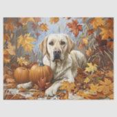 Yellow Labrador Retriever Autumn Decoupage Seidenpapier (Vorderseite)