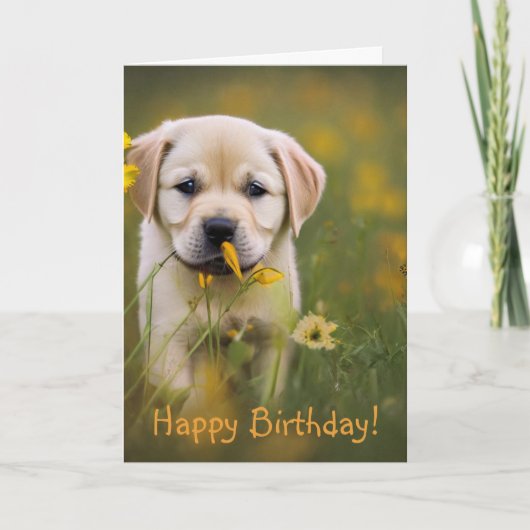 Yellow Labrador Retriever Birthday Card Karte (Vorderseite)