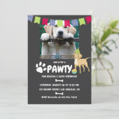 Yellow Labrador Retriever Birthday Foto laden Einladung (Stehend Vorderseite)