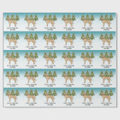 Yellow Labrador Retriever Blue Winter Custom Text Geschenkpapier (Flach)