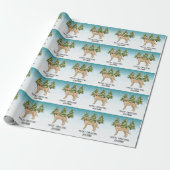 Yellow Labrador Retriever Blue Winter Custom Text Geschenkpapier (Ungerollt)