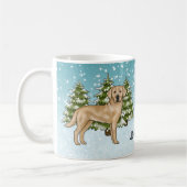 Yellow Labrador Retriever Blue Winter Individuelle Kaffeetasse (Links)