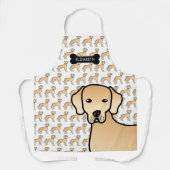 Yellow Labrador Retriever Cartoon Dog & Name Schürze (Vorderseite)