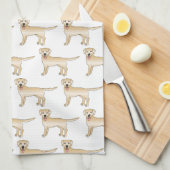 Yellow Labrador Retriever Cartoon Dog Pattern Geschirrtuch (Viertel Falte)