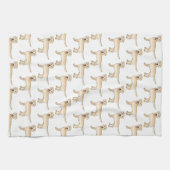 Yellow Labrador Retriever Cartoon Dog Pattern Geschirrtuch (Horizontal)