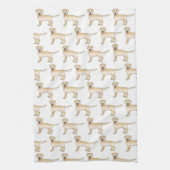 Yellow Labrador Retriever Cartoon Dog Pattern Geschirrtuch (Vertikal)