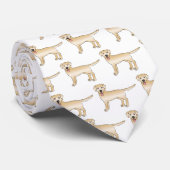 Yellow Labrador Retriever Cartoon Dog Pattern Krawatte (Gerollt)