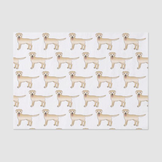 Yellow Labrador Retriever Cartoon Dog Pattern Seidenpapier (Vorderseite)
