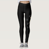 Yellow Labrador Retriever Cartoon Dog & Paws Black Leggings (Vorderseite)