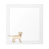 Yellow Labrador Retriever Cartoon Dog & Paws Notizblock (Vorderseite)