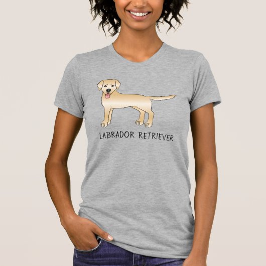 Yellow Labrador Retriever Cartoon Dog & Text T-Shirt (Vorderseite)