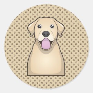 Yellow Labrador Retriever Cartoon Runder Aufkleber