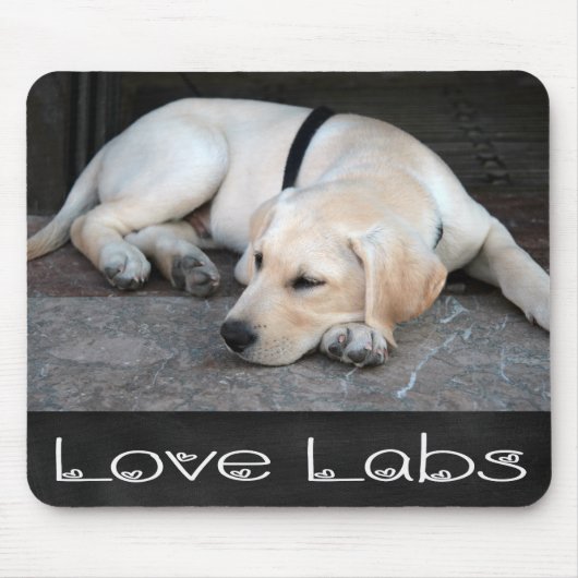 Yellow Labrador Retriever Chalkboard Mousepad (Vorne)