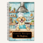 Yellow Labrador Retriever Chef Spiral Recipe Book Notizblock (Vorderseite)