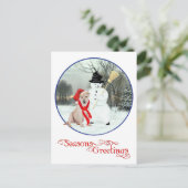 Yellow Labrador Retriever Christmas Feiertagspostkarte (Stehend Vorderseite)