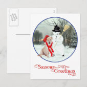 Yellow Labrador Retriever Christmas Feiertagspostkarte (Vorne/Hinten)