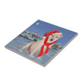 Yellow Labrador Retriever Christmas Fliese (Seite)
