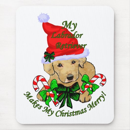 Yellow Labrador Retriever Christmas Geschenke Mousepad (Vorne)
