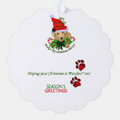 Yellow Labrador Retriever Christmas Geschenke Ornament Karte (Rückseite)