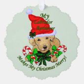 Yellow Labrador Retriever Christmas Geschenke Ornament Karte (Vorderseite)