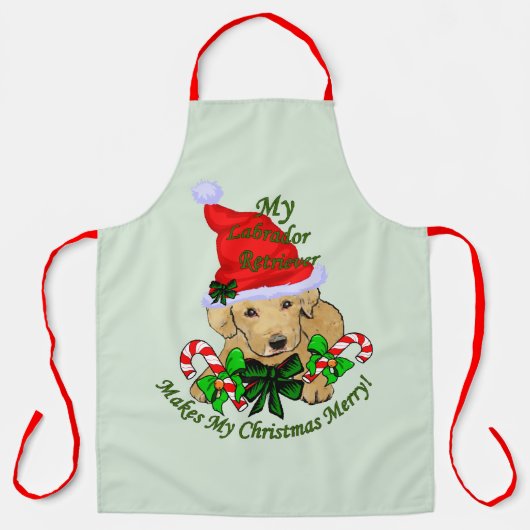 Yellow Labrador Retriever Christmas Geschenke Schürze (Vorderseite)