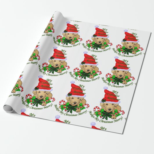 Yellow Labrador Retriever Christmas Geschenkpapier (Ungerollt)