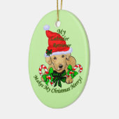 Yellow Labrador Retriever Christmas Keramik Ornament (Links)