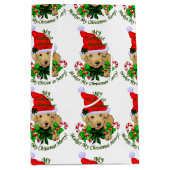 Yellow Labrador Retriever Christmas Mittlere Geschenktüte (Vorderseite)