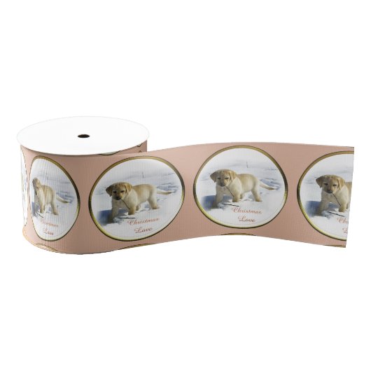 Yellow Labrador Retriever Christmas Ripsband (Spule)