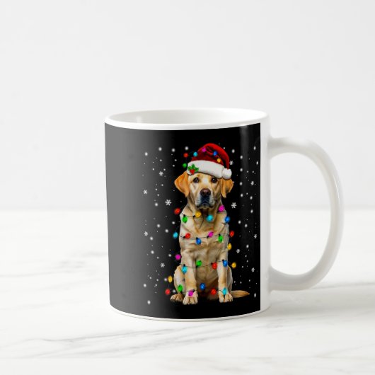 Yellow Labrador Retriever Christmas Tree Light Paj Kaffeetasse (Rechts)