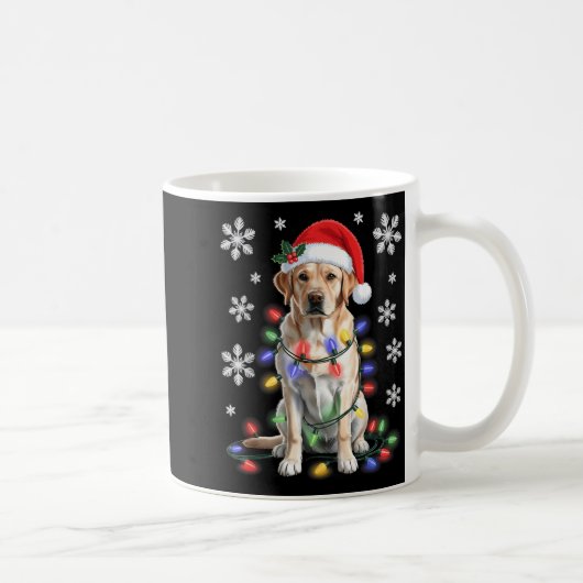 Yellow Labrador Retriever Christmas Tree Light Paj Kaffeetasse (Rechts)