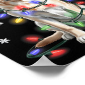 Yellow Labrador Retriever Christmas Tree Light Paj Poster (Ecke)