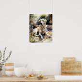 Yellow Labrador Retriever Dog Art Print Poster (Küche)