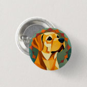Yellow Labrador Retriever Dog Geometric Art Button (Vorne & Hinten)