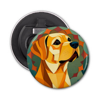 Yellow Labrador Retriever Dog Geometric Art Flaschenöffner