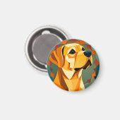 Yellow Labrador Retriever Dog Geometric Art Magnet (Vorderseite/Rückseite)