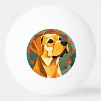 Yellow Labrador Retriever Dog Geometric Art Tischtennisball