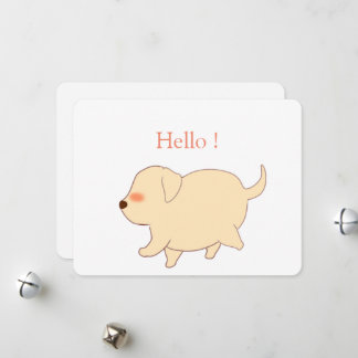 Yellow Labrador Retriever Dog Hello Blank Postcard Feiertagskarte