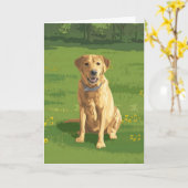 Yellow Labrador Retriever Dog Karte (Gelbe Blume)