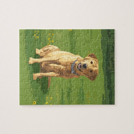 Yellow Labrador Retriever Dog Puzzle (Horizontal)